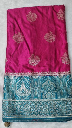 beautiful pink silk saree