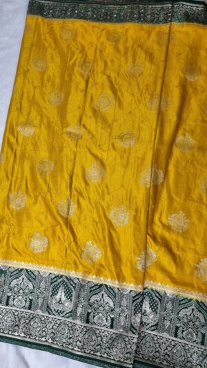beautiful yellow silk saree